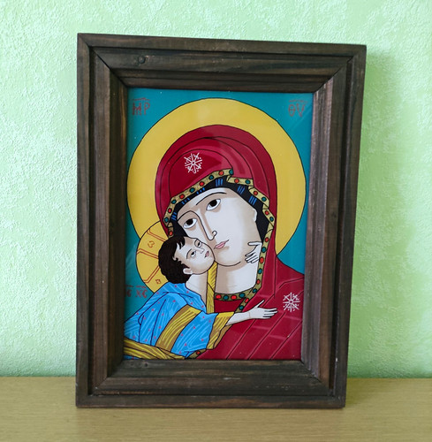 Ikone auf glas maria - auf,