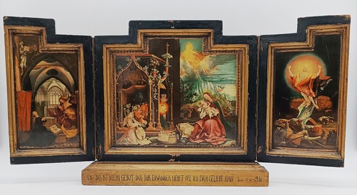 Antikes triptychon holz - antikes, nach
