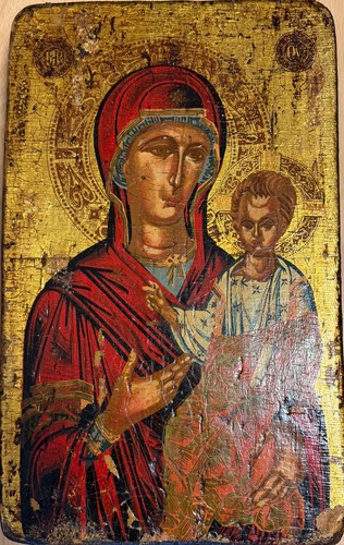 Antike ikone madonna mit - antike,