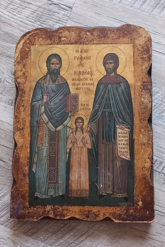 Religiöse ikone auf holz - ikone, im