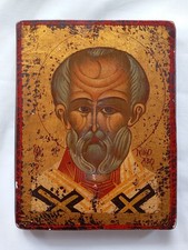 alte Ikone NIKOLAUS Holz