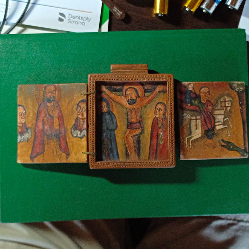 Religiöse ikone aus holz - aus,