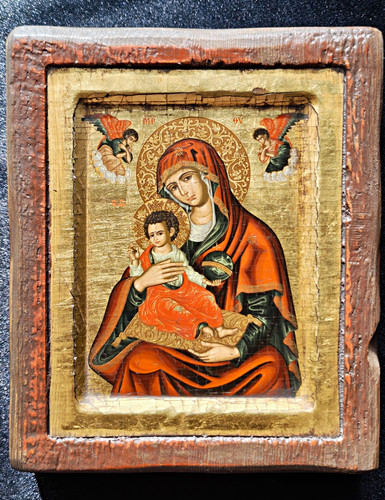 Byzantinische ikone maria mit - byzantinische,