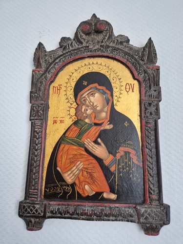 Handgemalte ikone maria mit - handgemalte,